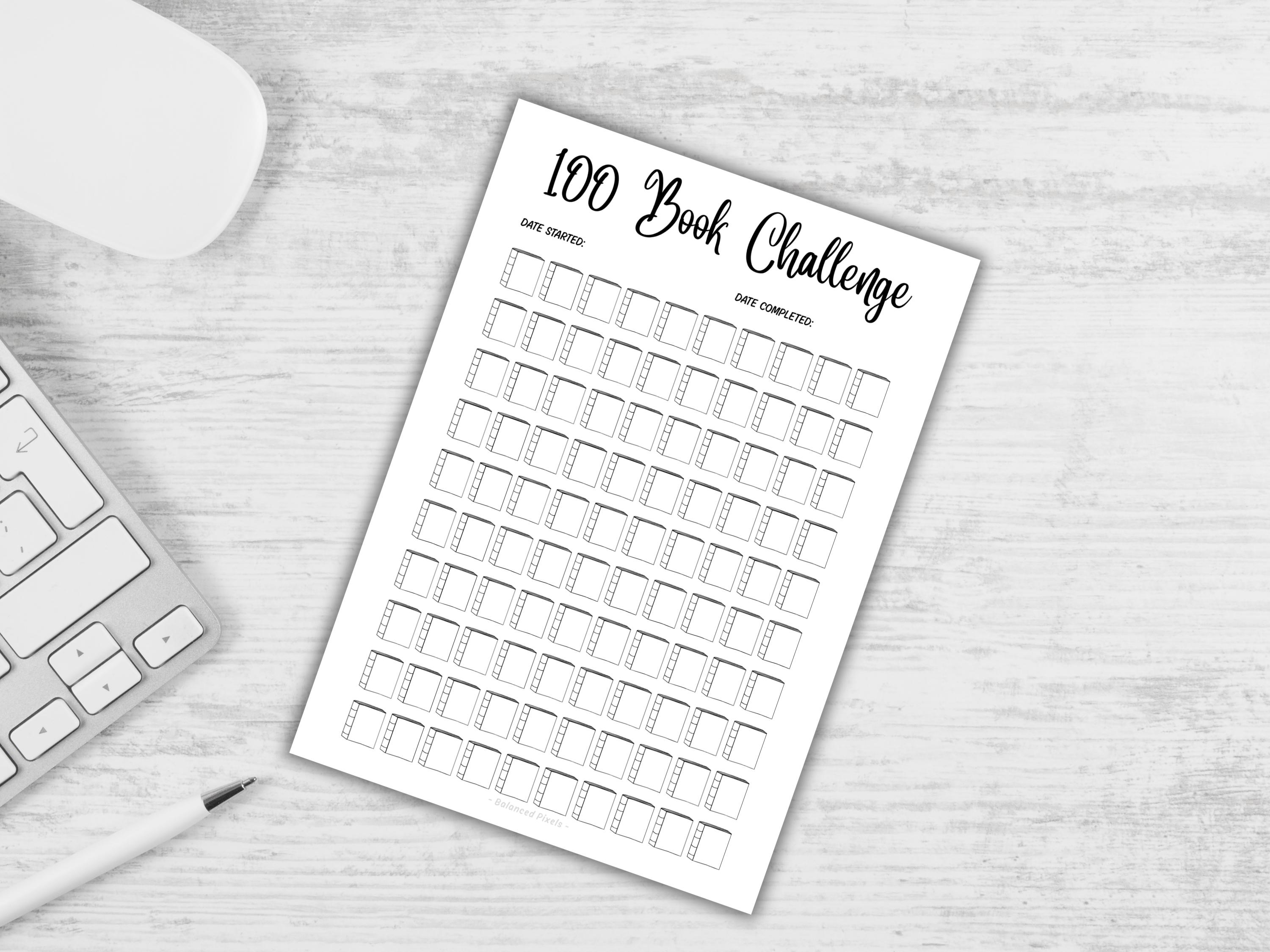 100 Book Challenge Tracker - Printable Reading Log - Ultimate Book Goal ...