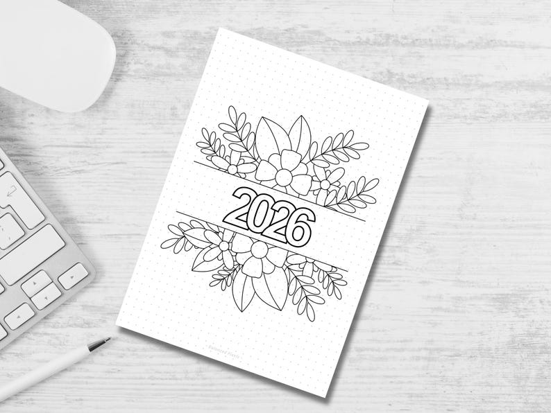 2026 Title Page Printable - Bullet Journal Cover Bundle - Yearly ...