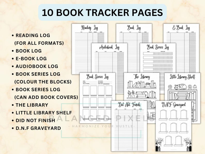 Printable Reading Journal Bundle - Book Tracker Log - Reading Planner ...