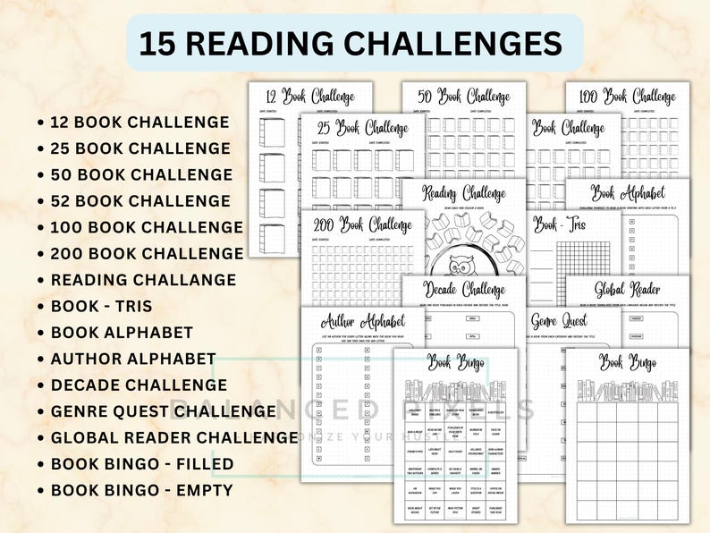 Printable Reading Journal Bundle - Book Tracker Log - Reading Planner ...