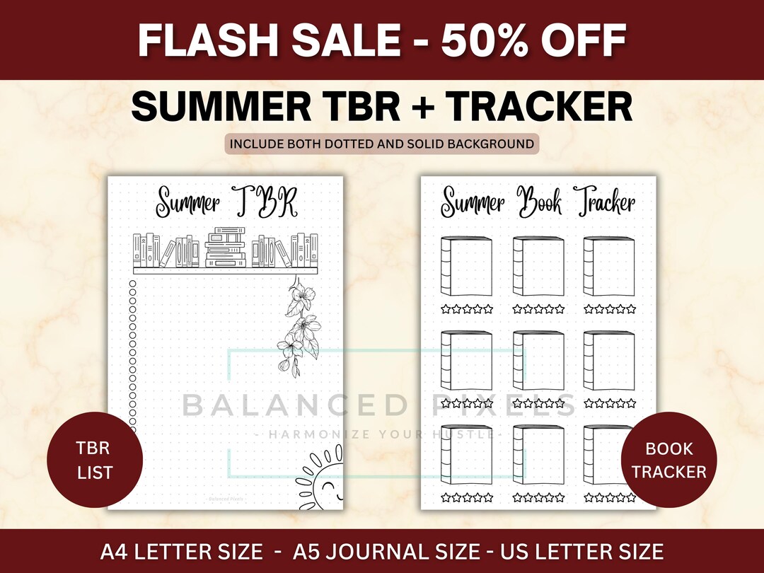 Summer Reading Log Set - Beach Read Tracker & TBR List - Vacation Book ...