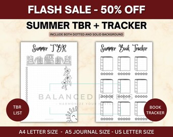 Sommer Leselog Set - Beach Lesen Tracker & TBR Liste - Urlaubsbuch Planer PDF - Summer Challenge Insert - Juni Juli August Log