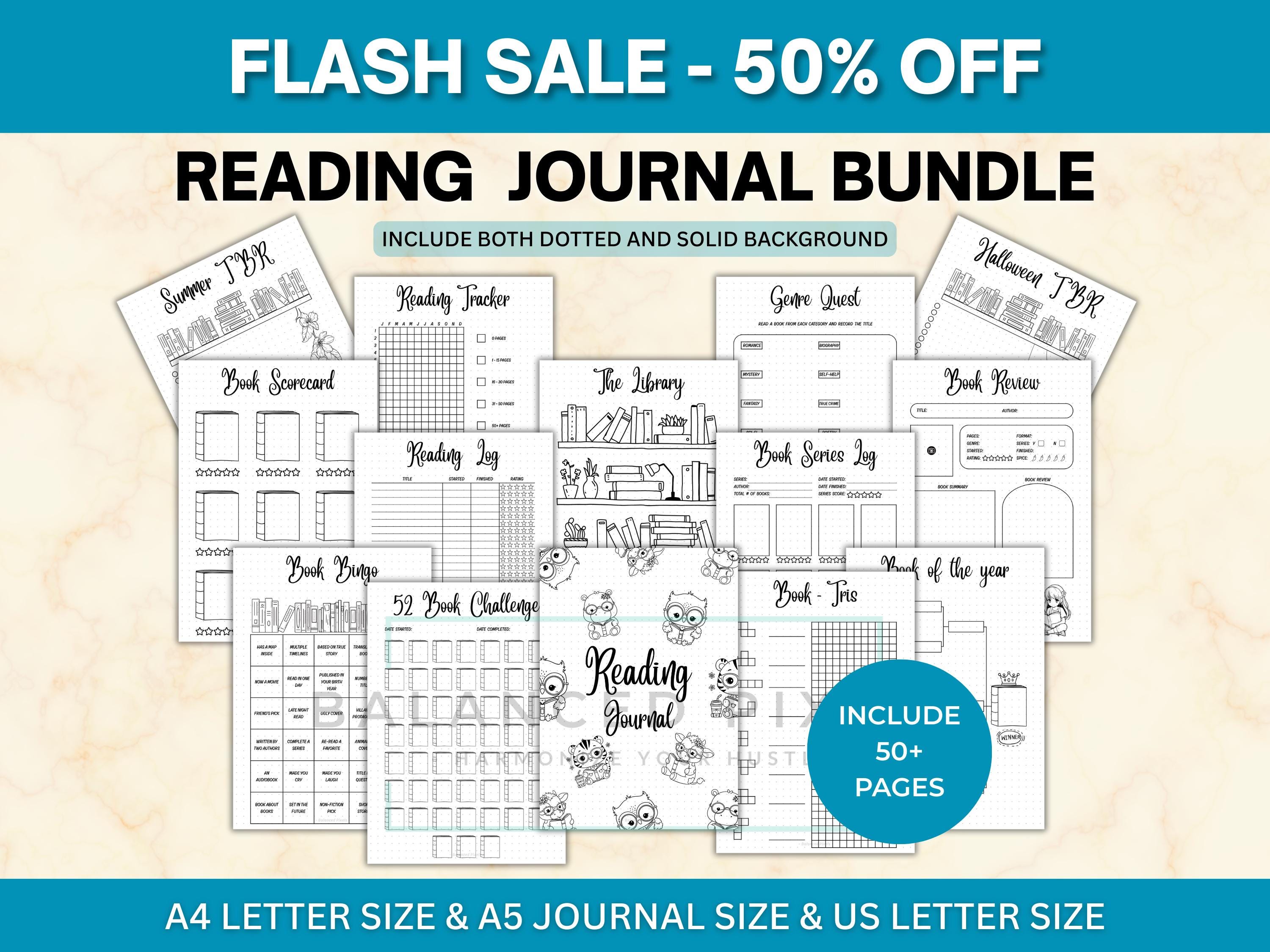 Printable Reading Journal Bundle - Book Tracker Log - Reading Planner ...