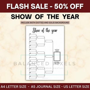 Show van het jaar - Jaarlijkse reeks tv-series - Topuitdaging voor televisie - Tracker voor beste programma's - Bujo-inzetstuk