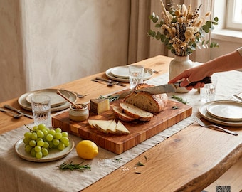 Tabla de cortar de madera de albaricoque con veta transversal | Exótica y rara tabla de carnicero de 390x290 mm | Regalo artesanal para chefs | Regalo para inauguración de casa | Opción de personalización