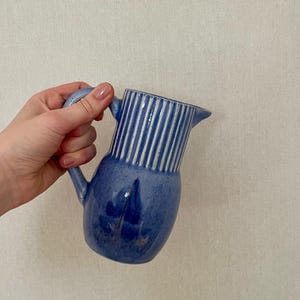 ヴィンテージ スウェーデン製陶器ピッチャー | ブルー マリタイム ポタリー
