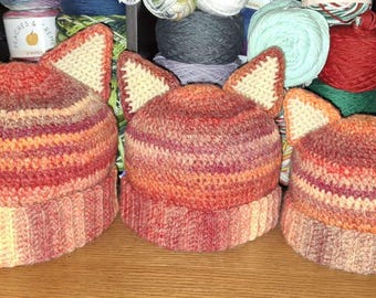 Cat Beanie Cute Knitted Hat Winter Warm Cat Lover Gift Accessory Cat Beanie Hats for Women Cute Cat Lovers Gifts Women main image 2