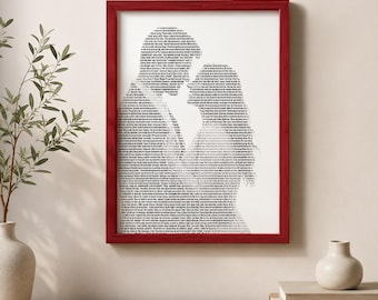 Impression personnalisée des paroles de chansons de mariage avec photo | Toile personnalisée pour la première danse | Décoration murale pour couple (anniversaire de mariage) | Téléchargement numérique