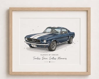 Portrait de voiture personnalisé à l'aquarelle d'après photo | Peinture de véhicule personnalisée | Illustration numérique de voiture | Cadeau pour passionné d'automobile | Téléchargement numérique