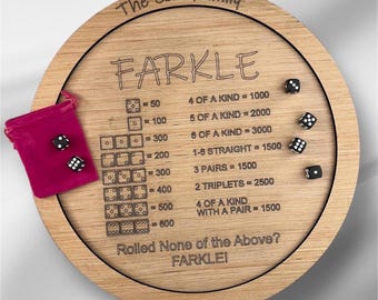 Vassoio per dadi in legno per farkle classico gioco di dadi, vassoio per dadi per feste