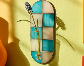 Stained Glass Wall Vase Funky Collection with Test Tube, Propagation Station