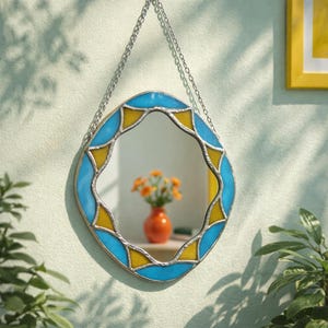 Sun Inspired Stained Glass Mirror