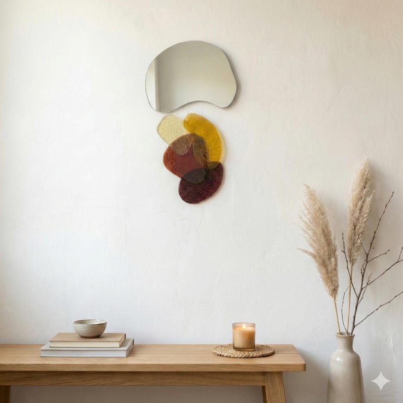Organic Wavy Wall Mirror – Handmade Sculptural Mirror for Modern Home Decor image 7
