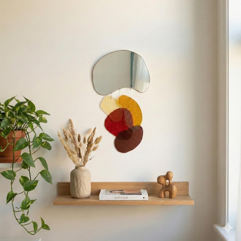 Organic Wavy Wall Mirror – Handmade Sculptural Mirror for Modern Home Decor image 3
