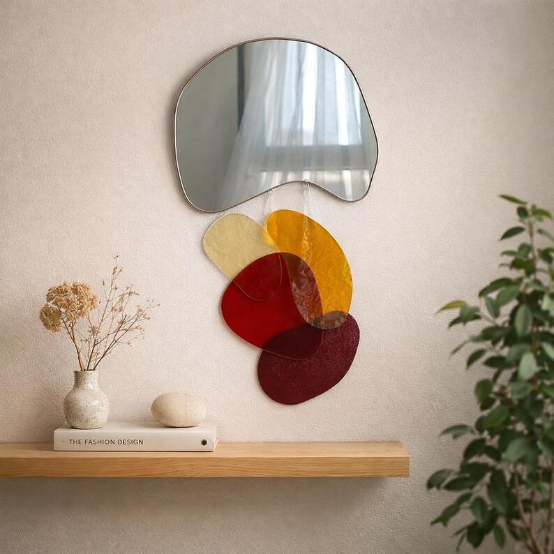 Organic Wavy Wall Mirror – Handmade Sculptural Mirror for Modern Home Decor image 5
