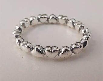 ale s925 retired pandora chain of hearts stackable ring
