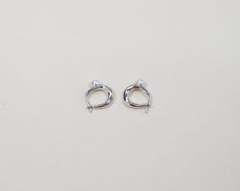 cultured pearl & organically shaped hoop earrings pandora treated freshwater