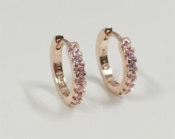 pink huggie hoop earrings pandora sparkling