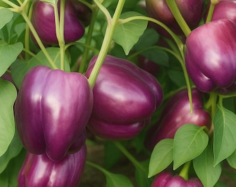 50 Heirloom Purple Beauty Bell Pepper Seeds - Non-GMO