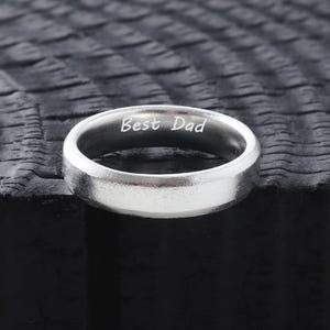 Personalized Sterling Silver Ring for Men | Women Custom Engraved Name Date Unique Jewelry