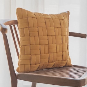 Urbane Hide | Dekoratives Kissen | Korb stricken Kissenbezug | Baumwoll-Kissenbezug | 45 x 45 cm