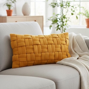 Urbane Cacher | Housse de coussin décorative | Housse de coussin en tricot | Taie d'oreiller en coton | 30 x 50 cm