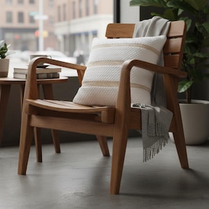 Urbane Hide | Woven Decorative Cushion Cover | Beige Striped Pillow Cover | Polyester/Cotton Pillowcase | Kussenhoes