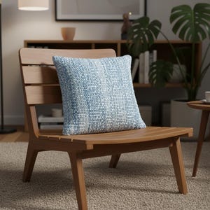 Urbane Hide | Decorative Cushion Cover | Woven Texture Blue Pillow Cover | Polyester/Wool blend Pillowcase | Kussenhoes