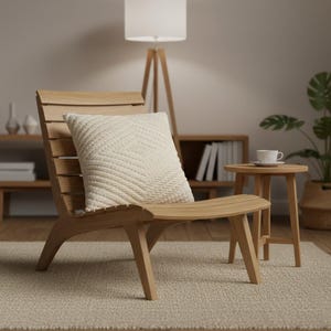 Urbane Hide | Decorative Cushion Cover | Geometric Soft Woven Pillow Cover | Cotton Pillowcase | Cream