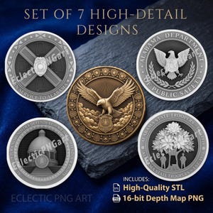 Alabama Law Enforcement Trooper Depth Map Bundle | stl Height Map PNG | Fiber Laser mopa EZCAD LightBurn CNC | Police Coin