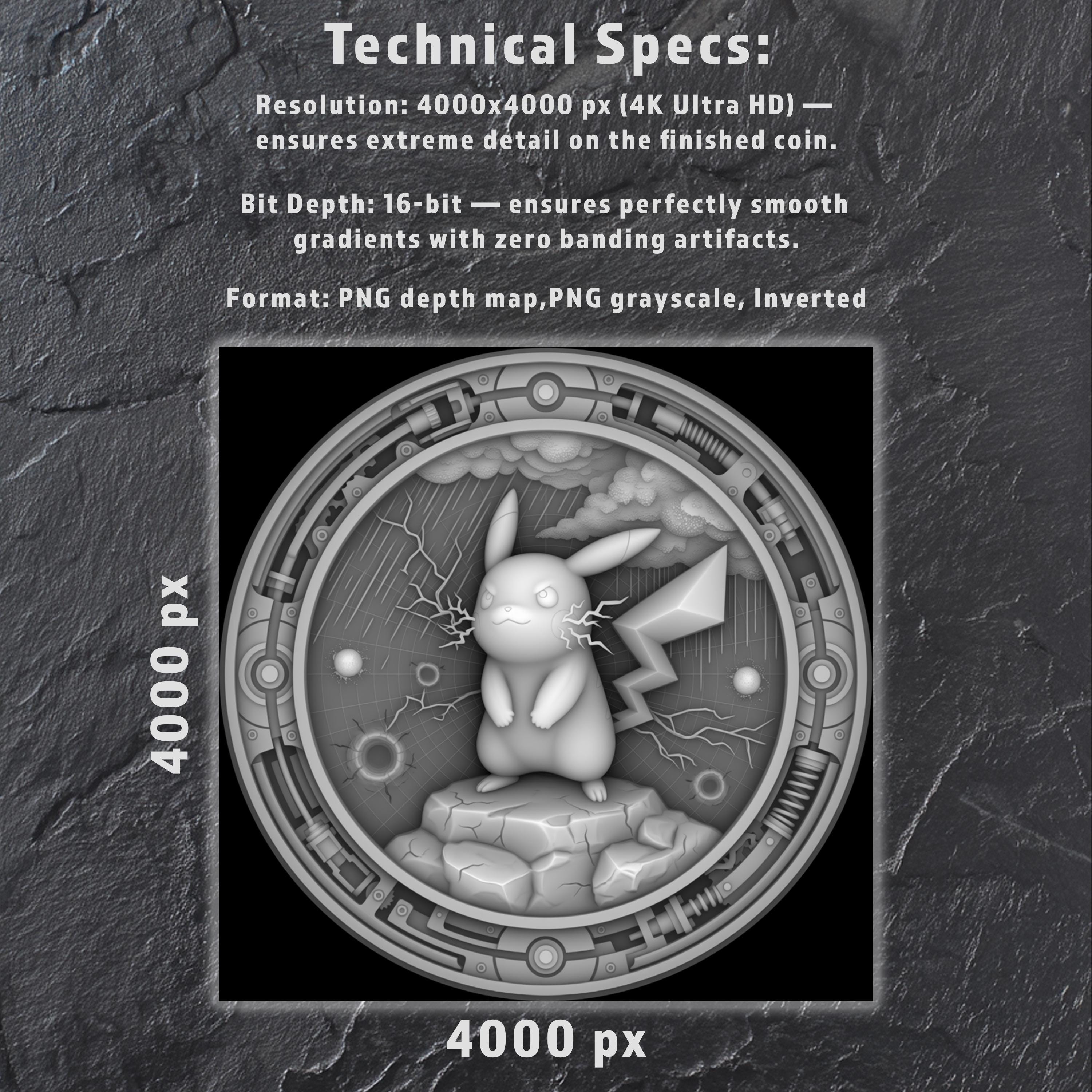 Electric Mouse Character 3D Relief | Challenge Coin Design | Deep ...