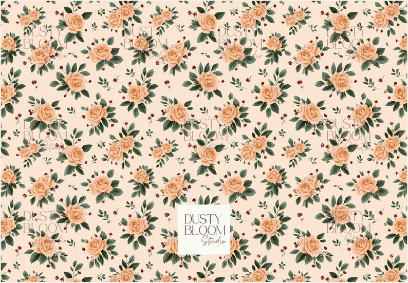 Romantic Roses I – 12 Floral Digital Papers | Vintage Rose Patterns ...