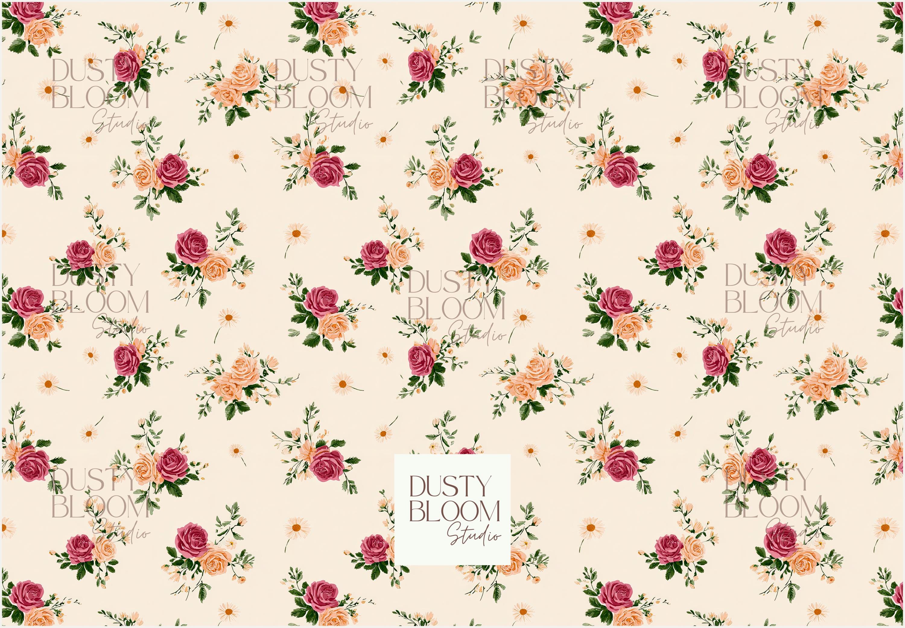 Romantic Roses I – 12 Floral Digital Papers | Vintage Rose Patterns ...