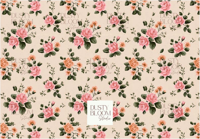 Romantic Roses I – 12 Floral Digital Papers | Vintage Rose Patterns ...