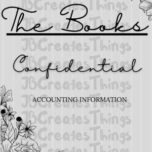 Bookkeeping General Ledger Binder Cover - Grey Monochrome Classic Floral Notebook Cover A4