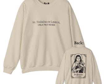 Felpa girocollo di Santa Teresa / Felpa unisex comoda / Abbigliamento ispirato alla fede / Regalo per celebrazioni religiose