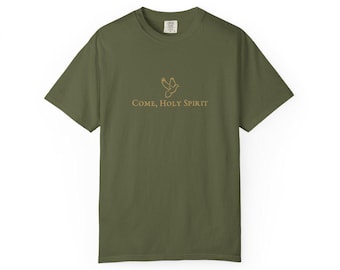 Heiliger Geist T-Shirt | Christlicher Glaube T-Shirt | Komfortfarben | Matthäus 3:16 | Taube | Bibelvers