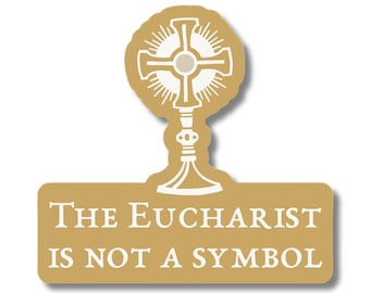 Eucharistie, monstrans gestanste vinylsticker | Katholiek | christelijk