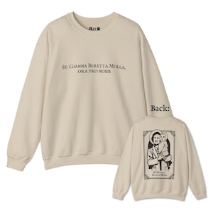 Heilige Gianna Beretta Molla Rundhals-Sweatshirt | Bequemes Unisex Sweatshirt | Vom Glauben inspiriertes Kleid