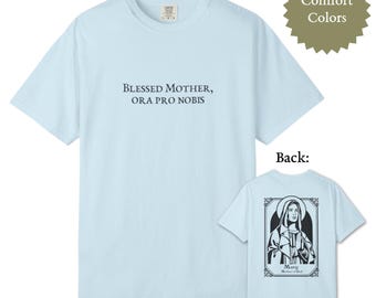 Camiseta con estampado de la Virgen María / Madre Santísima, ropa cristiana católica