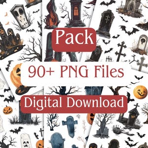 HALLOWEEN - Kunst / 200+ Clip Art / 90+ png Dateien / Junk Journaling / Scrapbooking / Kartenherstellung / Lesezeichen / Digital Download