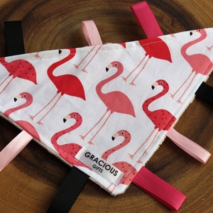 Flamingo Thema Baumwoll-Dreieck Crinkle Toy Blanket