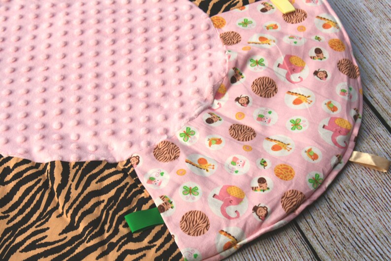 Travel Baby Play Mat Safari Animal Pink Playmat Girl Baby Etsy