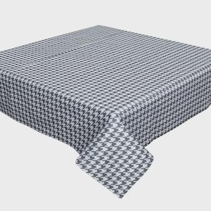 Linen Tablecloth with Embroidered Border – Natural Square Dining Cloth, Handmade Ukrainian Table Decor