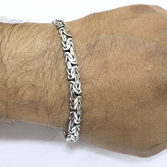 Handmade Bali Borobudur Byzantine Bracelet – Sterling Silver Chain
