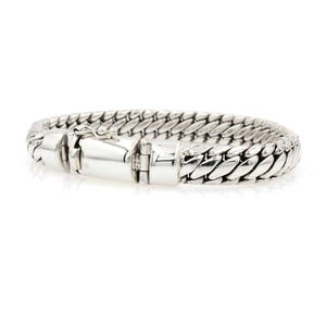 Handmade Sterling Silver Bali Ben Bracelet: Artisan Link Chain, 8mm