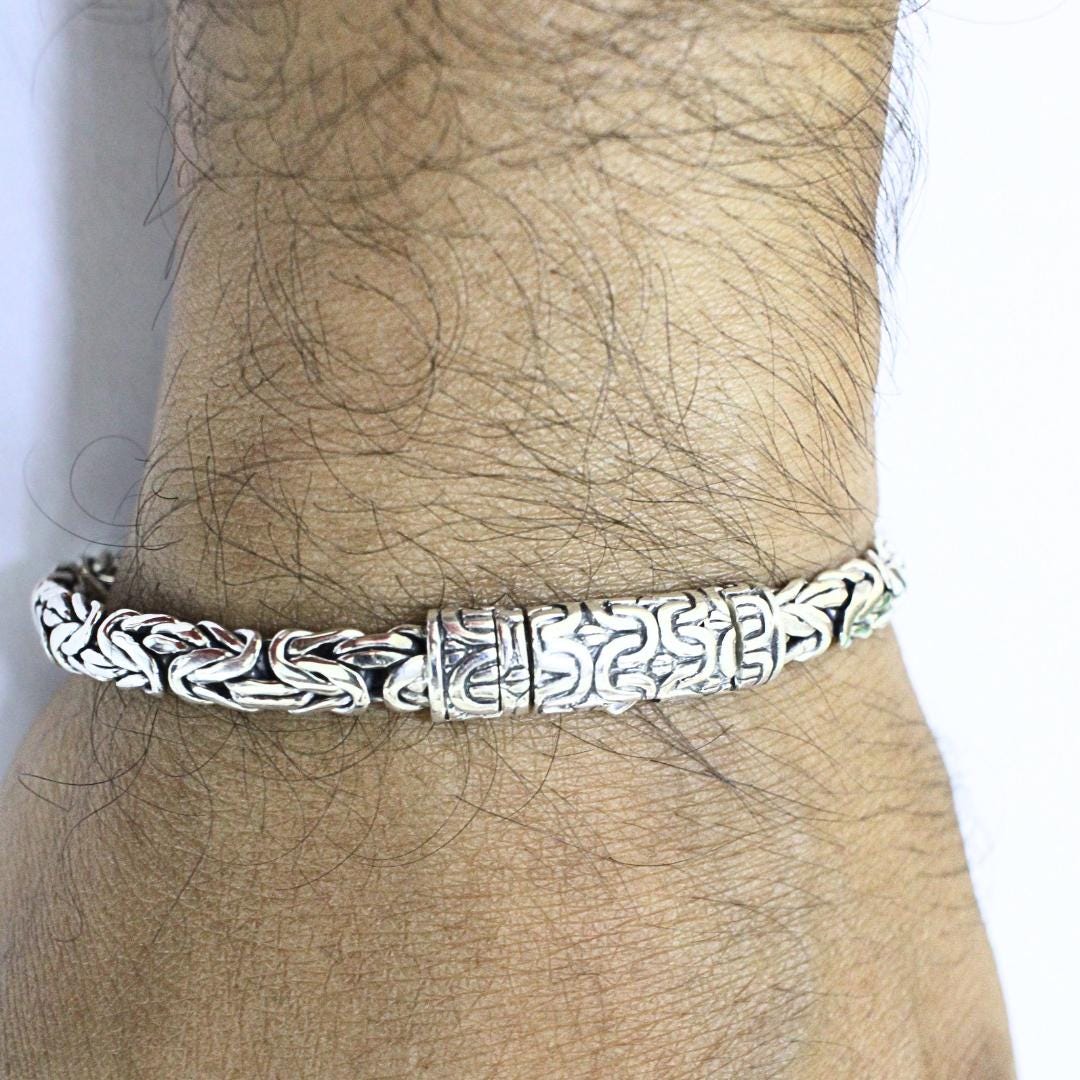 Handmade Bali Borobudur Byzantine Bracelet – Sterling Silver Chain