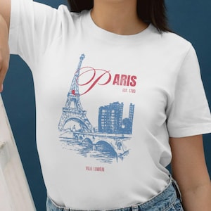 Paris T-Shirt - French City Tee, Eiffel Tower Shirt, Fashionable Top, Traveler Gift, Parisian Souvenir