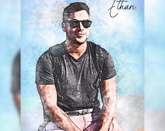 Portrait from photo, Custom Portrait, Custom digital art, Faceless print, Picture into art, Painting from photo, Digital portrait