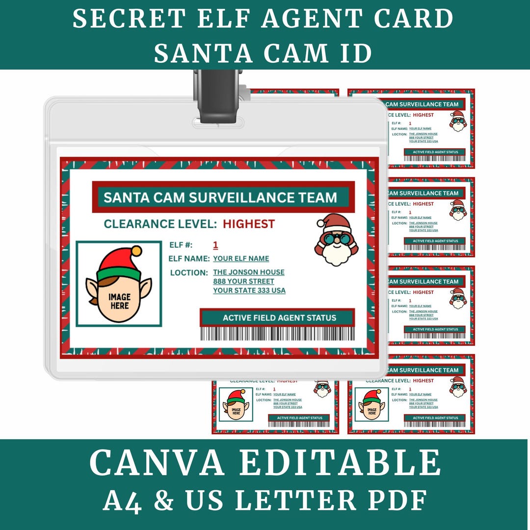 Christmas Elves | 8 Editable Elf ID Badges | Elf Activity - Etsy